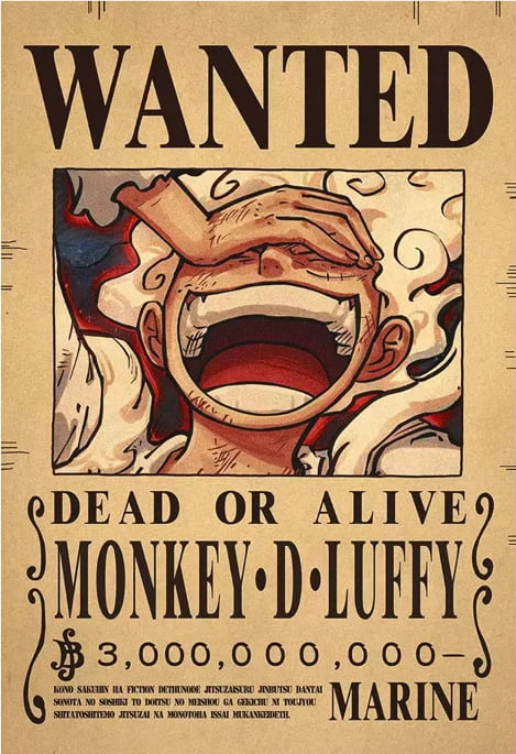 Affiche wanted Monkey D.Luffy 3 milliard de Berry ONE PIECE