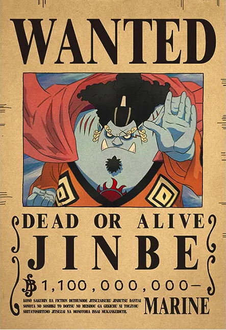 Affiche wanted Jimbei 1,1 milliards de berry ONE PIECE