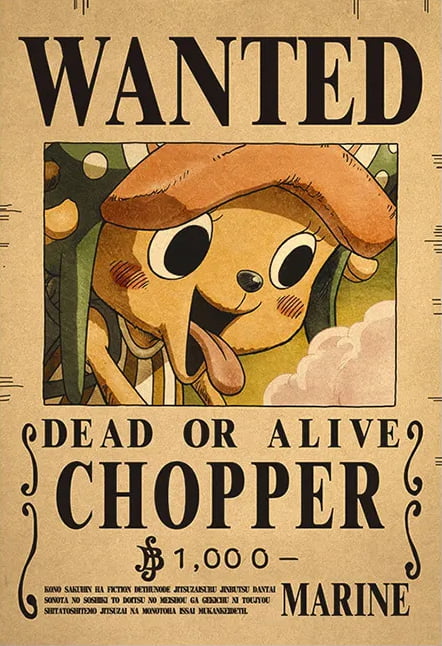 Affiche wanted  Chopper 1 000 Berry ONE PIECE