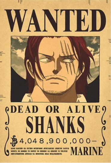 Affiche Wanted de Shanks 4.048 900 Millard de Berry ONE PIECE