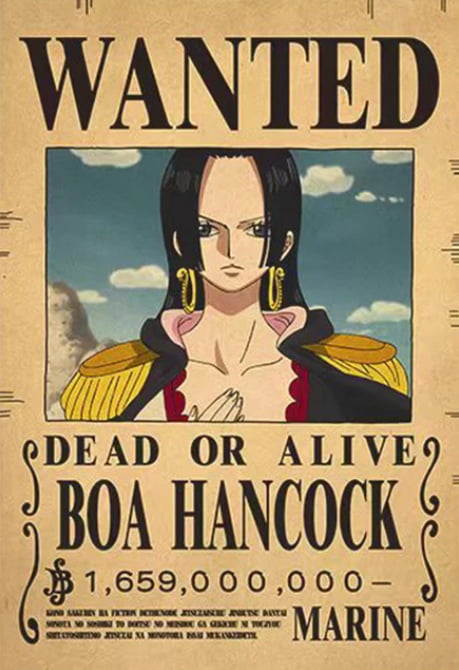 Affiche wanted Boa Hancock 1.659 milliard de Berry ONE PIECE