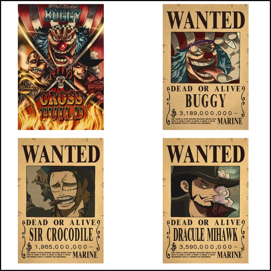 Collection Affiches Poster Wanted Gross Guild Buggy, Crocodile, Mihawk - ONE PIECE